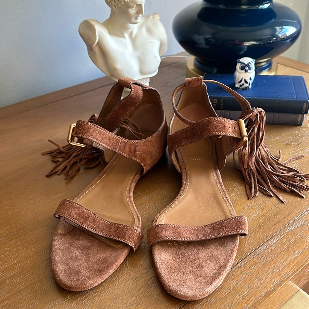 Chloe sandals tan with tassles  size 38.5 NEW